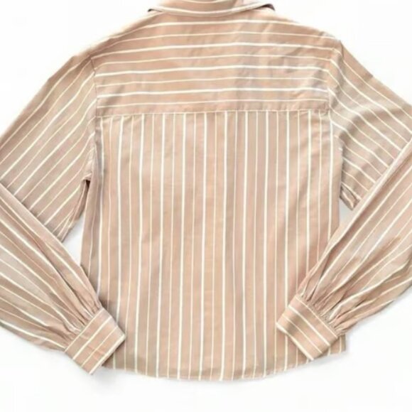Joe's Jeans Striped Pleated Shirt - M - Picture 3 of 8